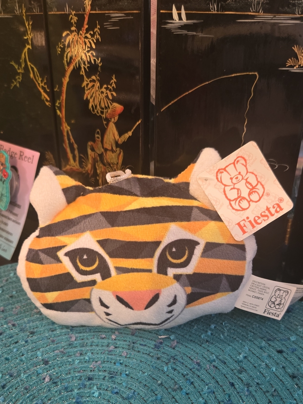 Fiesta Yellow and Black Tiger Cat Plush Toy